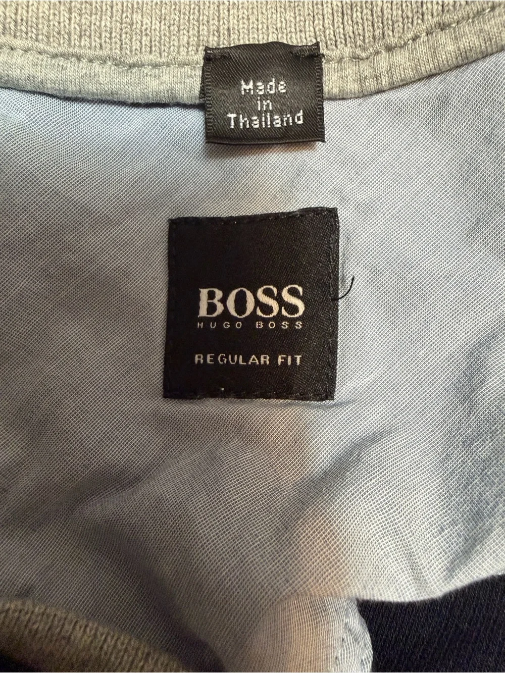 BOSS Hugo Boss Navy Half-Zip Knit Sweater with Contrast Trim size L